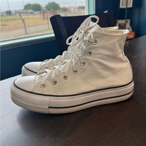 Stylish White Canvas High-Top Sneakers